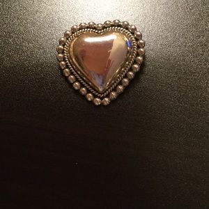 Sterling 925 silver heart pendant or pin